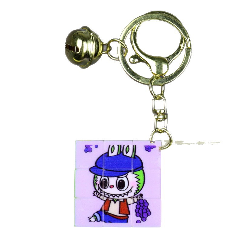趣味卡通动漫拉布布魔方钥匙扣挂件儿童智力解压魔方玩具包包挂饰|undefined