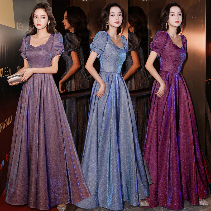 Star Evening Dress Temperament Celebrity Bridesmaid Long Annual Meeting Host Chorus Conductor Banquet Graduation Photo Dress Female