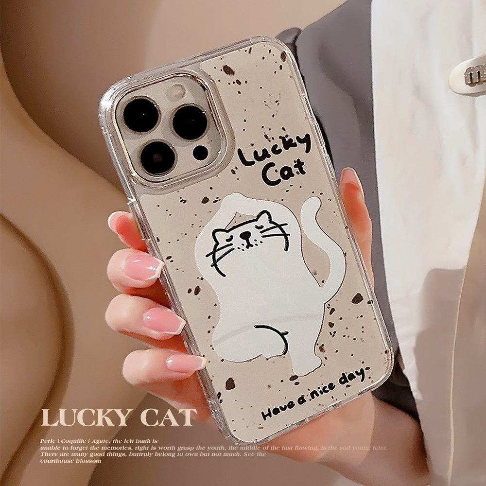 Protective Phone Case For IPhone 17 16 15 14 13 12 11 Pro Promax Plus Yoga Cat, IPhone Case 11 Funny Cartoon 13 Mirror_voghion.com