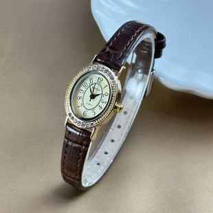 Kindergarten Hot Selling Diamond-Encrusted Light Luxury Women's Belt Watch Manufacturer Direct Sales French Design Retro Women's Watch Wholesale Supply