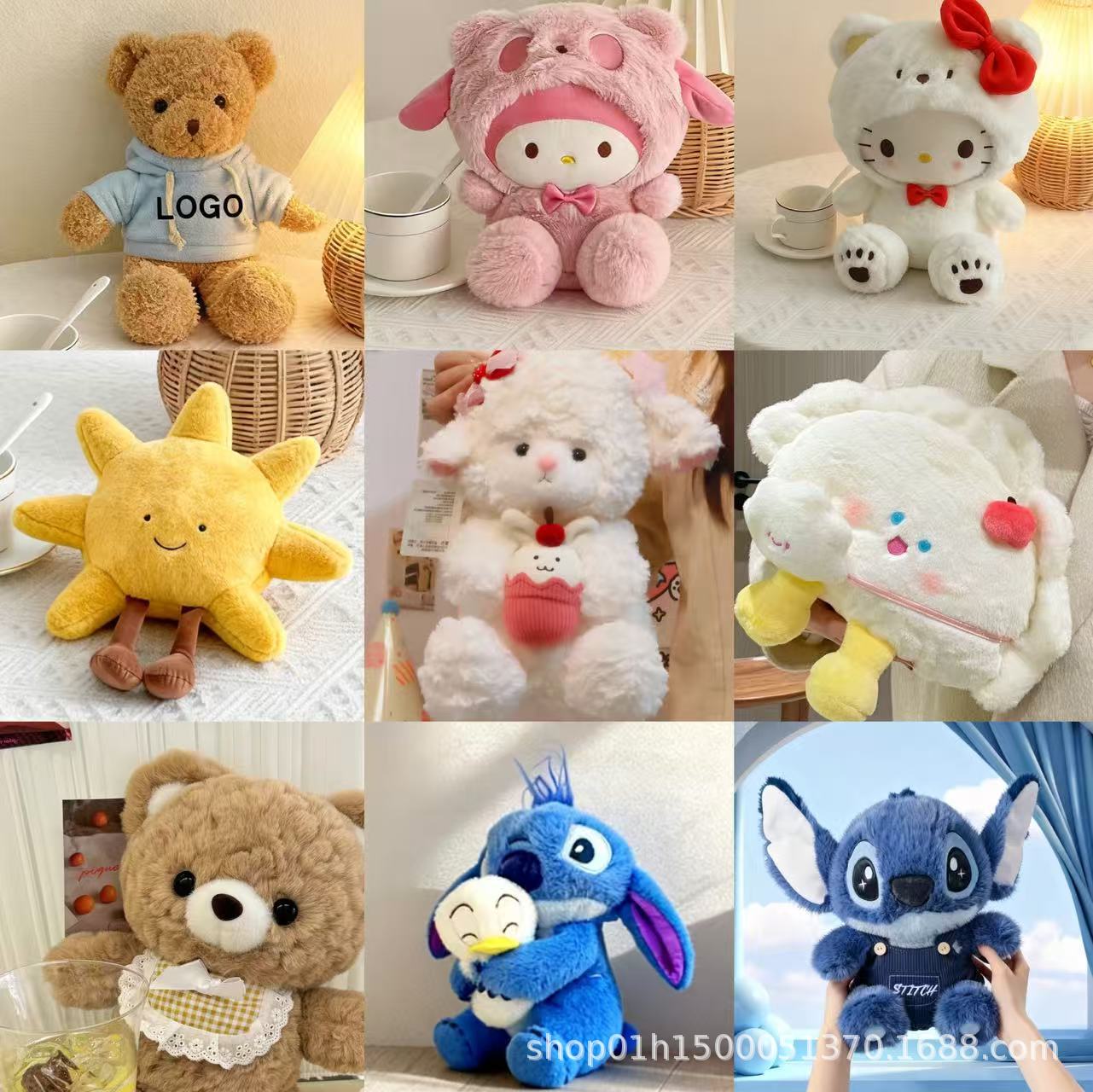 跨境毛绒玩具三丽鸥系列玩偶公仔8寸抓机娃娃婚庆抛洒布娃娃批发