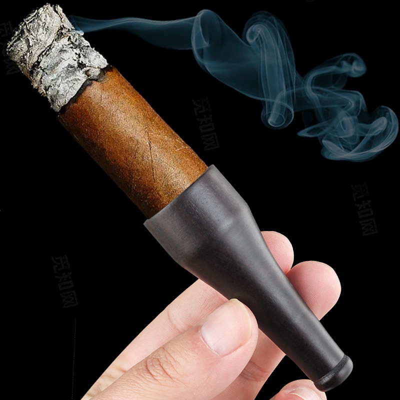 檀木雪茄烟嘴便携式过滤嘴8种口径可清洗循环型烟咀雪茄咬嘴