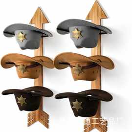 木质帽子收纳架进门玄关壁挂多层牛仔帽渔夫帽展示架帽子收纳架