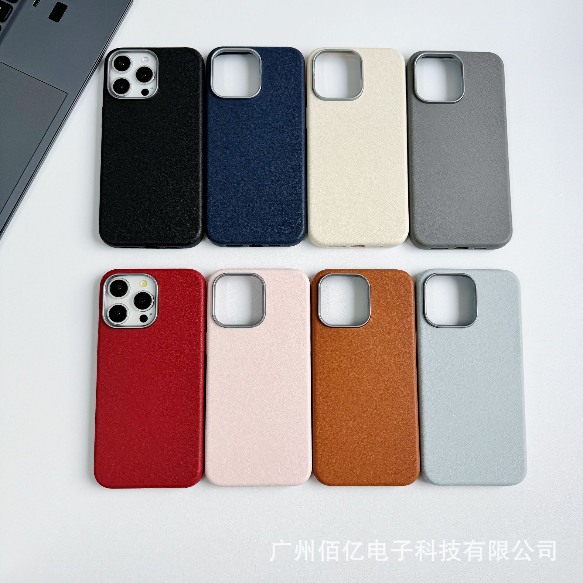 适用小米15素皮纹大孔tpu手机壳高级金属框跨境热卖小米14保护套