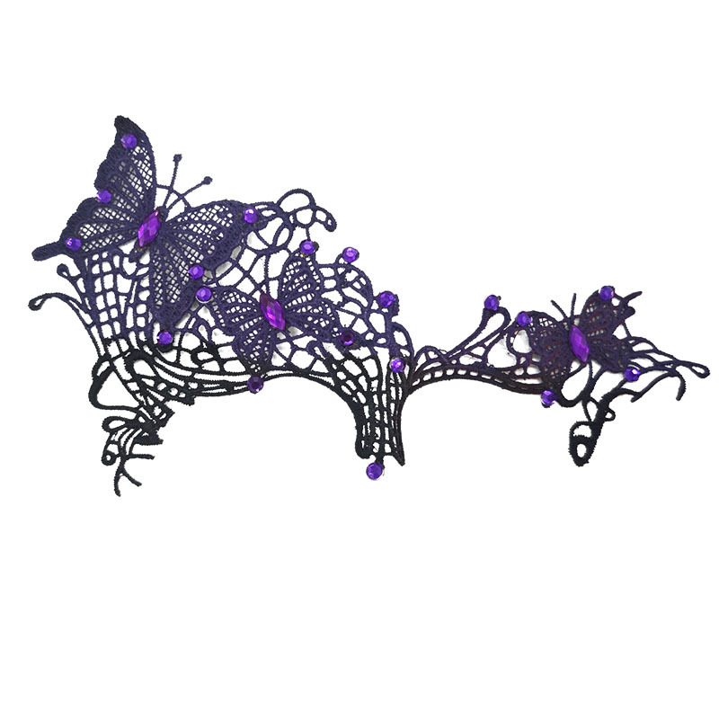 Venecia máscara de mariposa de encaje negro con gafas especiales máscara de carnaval de diamante sexy