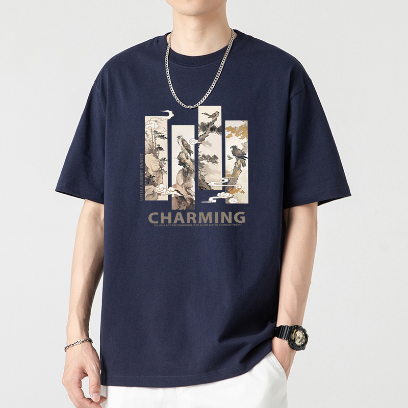 Camiseta de algodón de manga corta para hombres, ropa de verano para hombres, marca de moda para hombres, camiseta de algodón de media manga nueva, ropa de hombre image 3