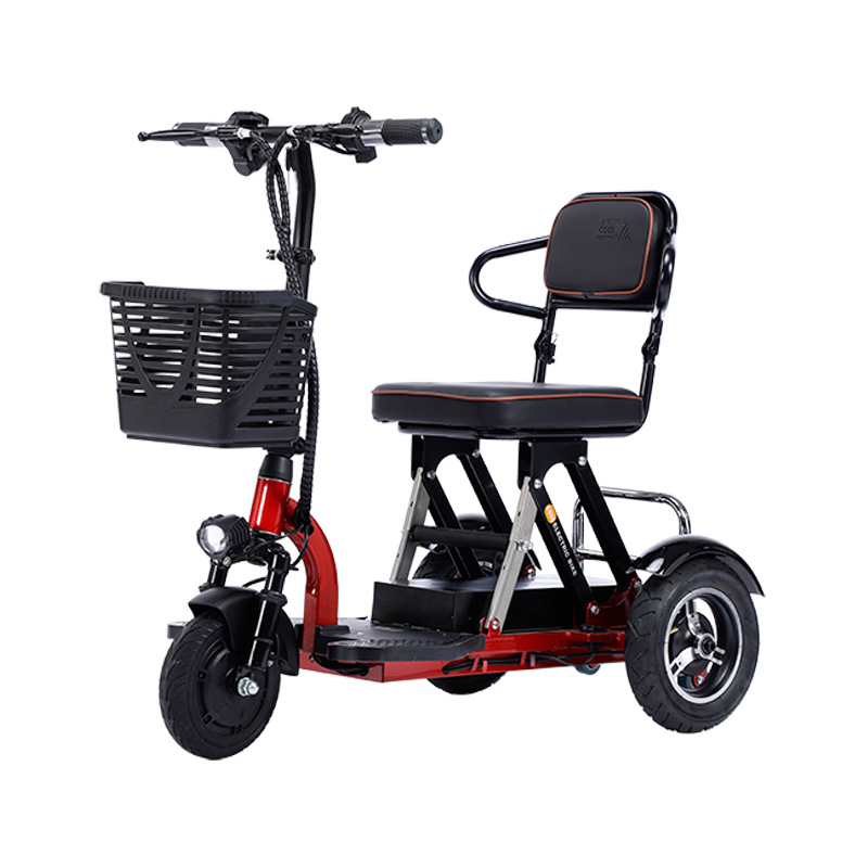 电动三轮车折叠老年代步车残疾人家用小型轻便三轮锂电瓶车