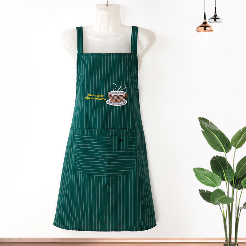 Circunferencia de algodón de poliéster Cocina coreana sin mangas Correa de moda a prueba de aceite Bata de algodón de poliéster Hombres y mujeres adultos Delantal transpirable