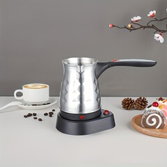 EU UK ミニコーヒーポット金属ハンドルポットポータブル電気トルココーヒーポットティーケトル