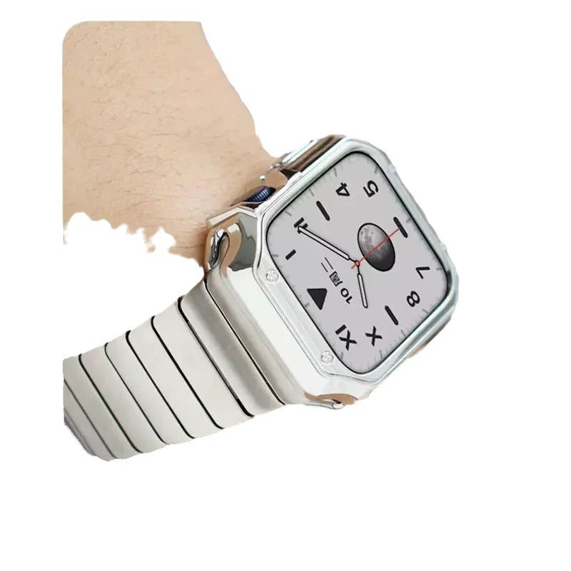 Подходит для Apple Watch 7 — интегрированный защитный чехол-ремешок LRRRRRRRRRA, ремешок-лента с перламутровой отделкой