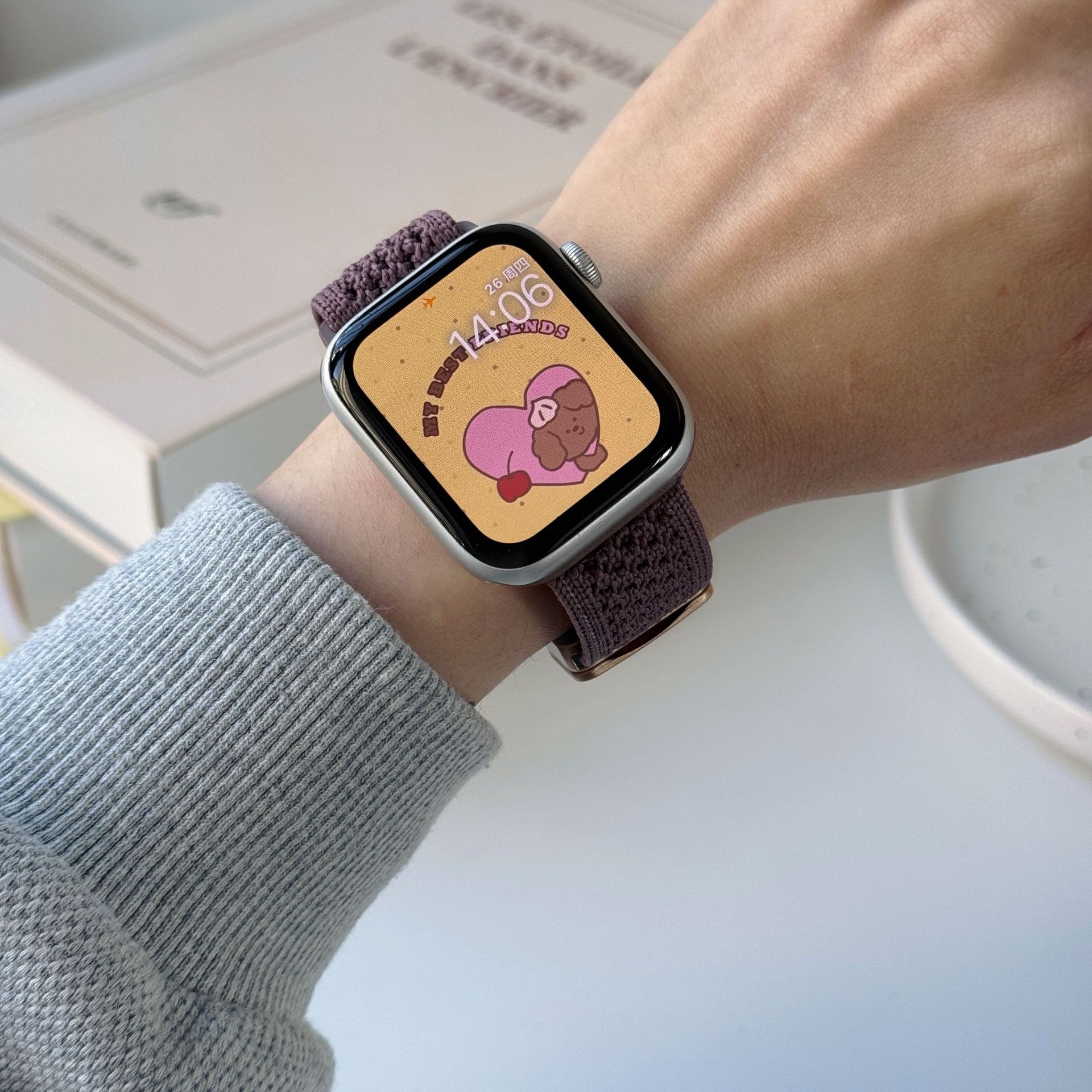 35g Weight Apple Smart Watch Magnetic Strap Classification Nylon Material Solid Color Pattern Fashion style Style Fashion Style Solid Color Apple Smart Watch Magnetic Strap 40