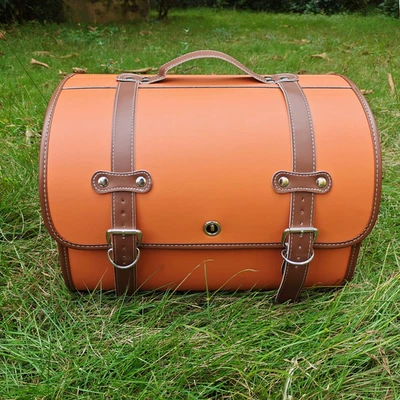 Helmet Bag, Motorcycle trunk - a8-large-matching-base-plate-orange-brown-1-piece