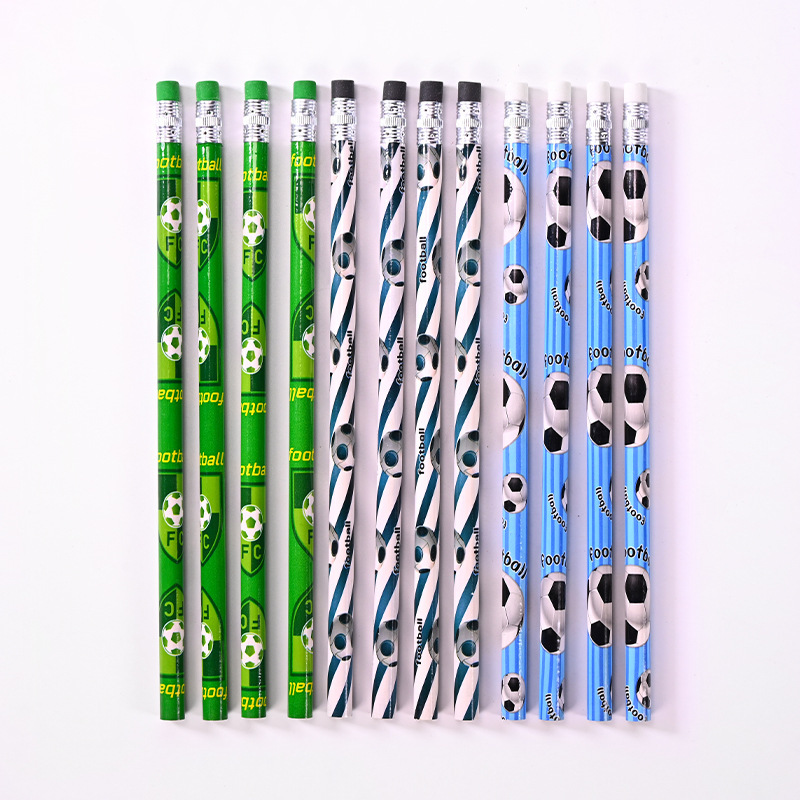 Cross-Border Pencil, Baseball, Basketball, Rugby, Football Series Pencils with Erasers, Student Supplies, Manufacturer Wholesale