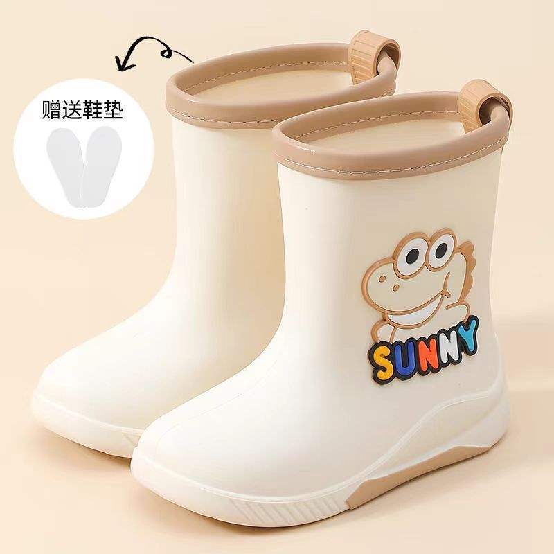 Children's Rain Boots for Boys and Girls, Non-Slip, Lightweight, Baby, Middle and Large Kidsren, All Year Round Cartoon Warm Waterproof Rubber Shoes, Water Shoes