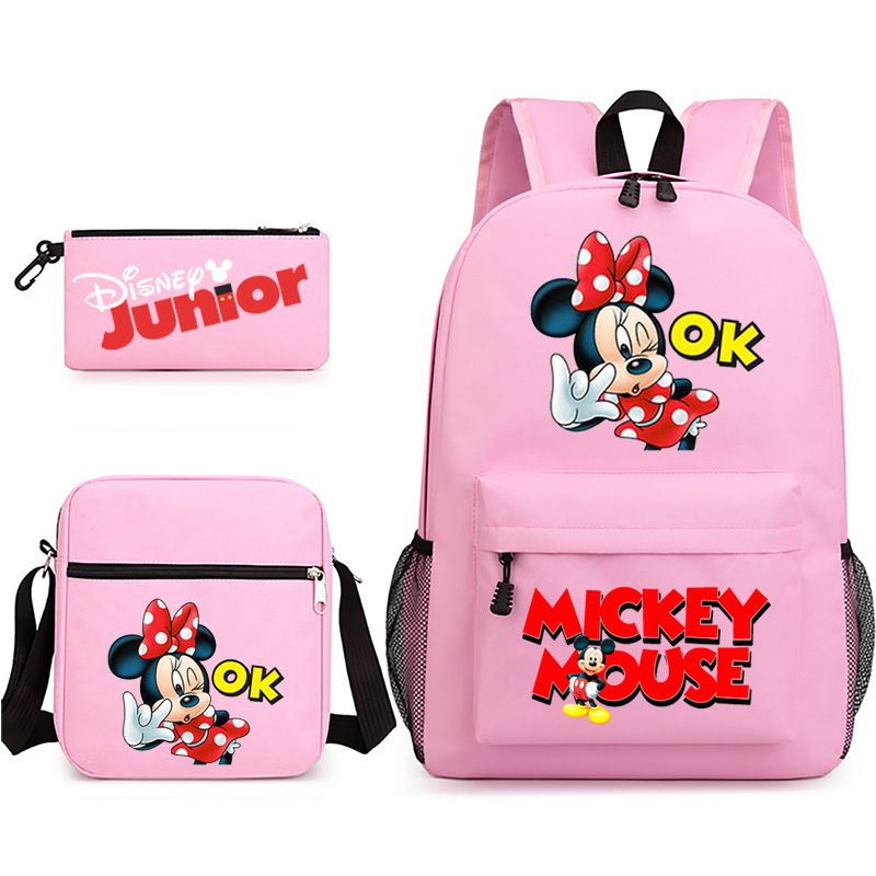 3-pieza portátil traje para niñas estudiantes universitarios niños mochila de lona Mickey/ratón 2022
