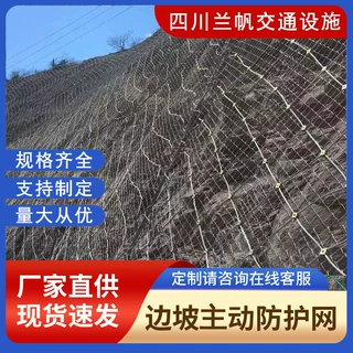 定制边坡主动防护网绞索柔性网固石护坡网山体防落石钢丝绳安全网