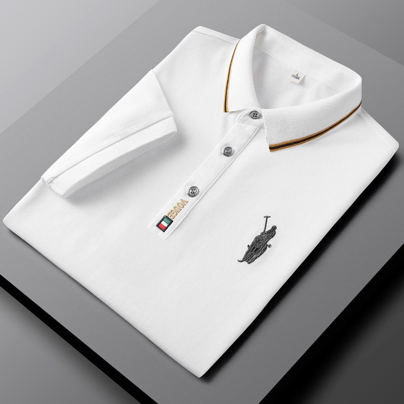 Polo camiseta de alto nivel hombre ligero de negocios bordado camiseta de verano mangas cortas de golf bordado elástico camiseta de solapa
