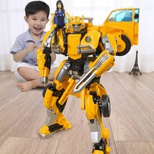 代发新变形玩具模型钢索机器人大黄蜂战士儿童合金擎天战神金刚柱