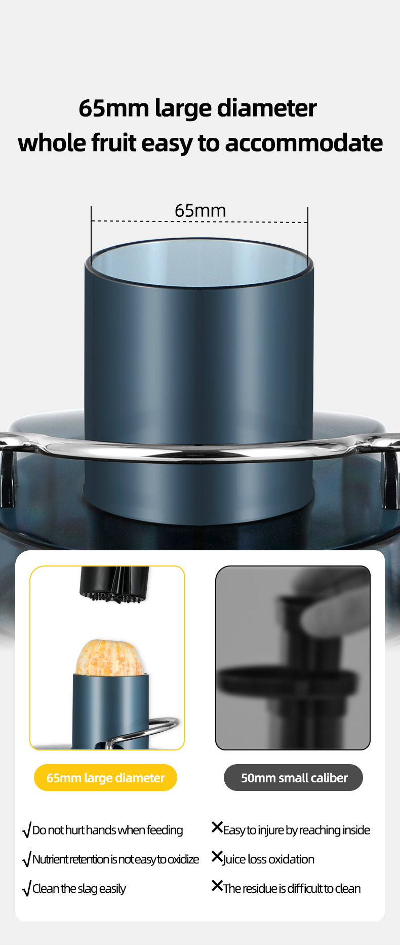 Büyük kalibreli meyve sıkacağı, akıllı meyve sıkacağı, ev tipi otomatik çok fonksiyonlu meyve sıkacağı blender