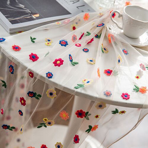 Yimanqiyun tablecloth color embroidered flowers cake photography background embroidered prop cloth white tablecloth