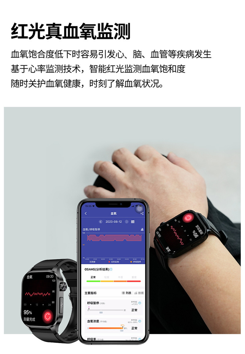 The new cross-border ET580 smartwatch features Bluetooth calls, ECG, electrocardiogram, and does not measure blood sugar, uric acid, blood lipid, body temperature, or exercise undefined