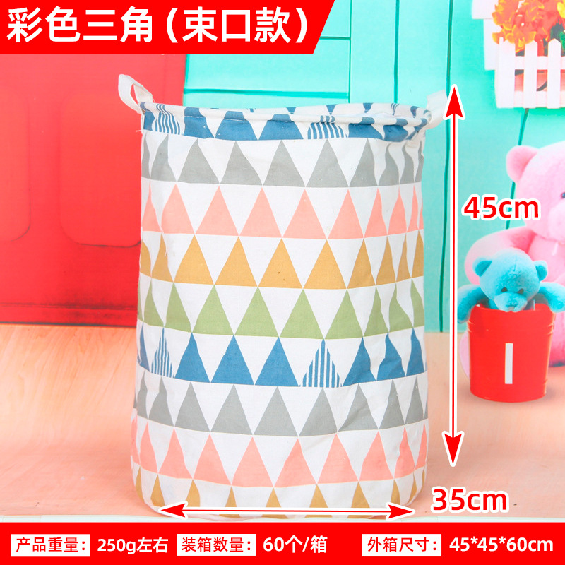 Creativo simple de algodón y lino de almacenamiento con cordón cesta de lavandería plegable juguete cesta de almacenamiento Cubo de almacenamiento fabricante