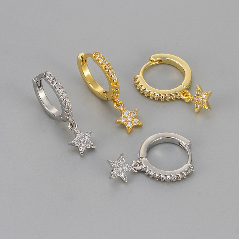 New Sparkling Diamond Star Earrings, Versatile Daily Niche Design, Literary, Cute, Sweet and Fashionable Women's Ear Jewelry Earrings