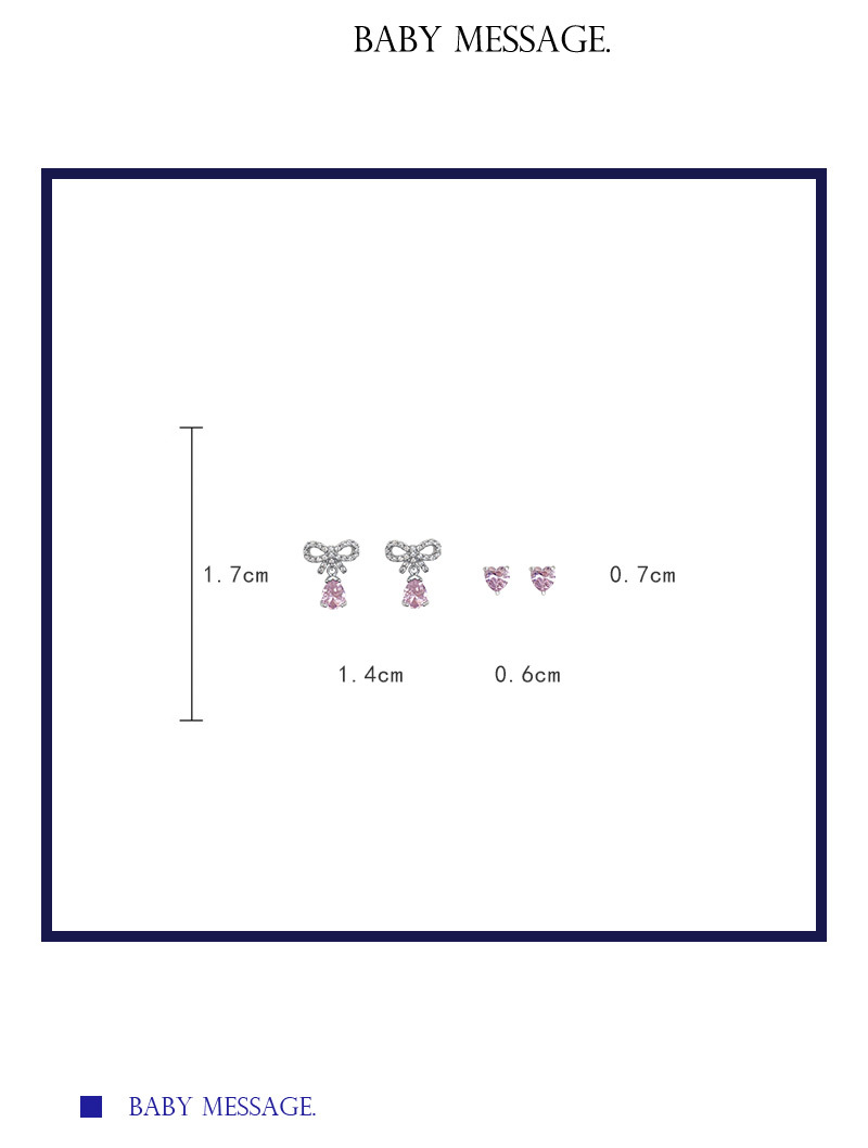 Fashion Bow Knot Copper Inlay Drop Earrings Ear Studs 1 Set