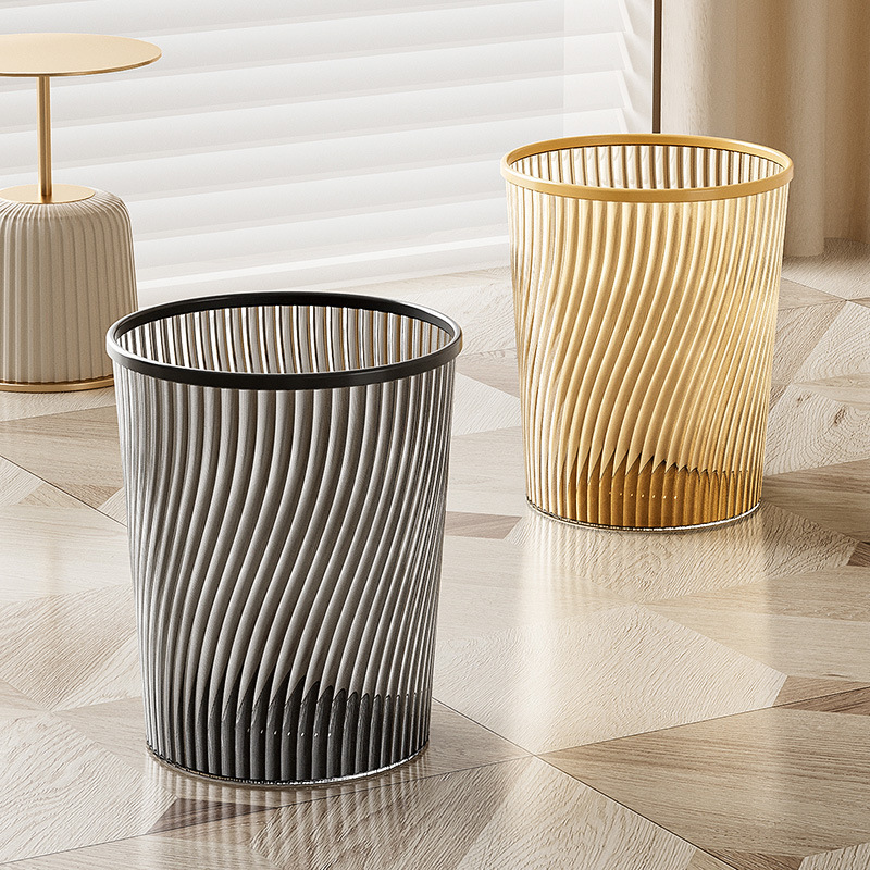 Trash Bin Living Room Household PET Bedroom Kitchen Bathroom Toilet Office Large Size Paper Bin Plastic Uncovered