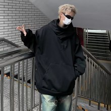 美式高街机能风外套高领连帽卫衣男女oversize潮牌百搭休闲上衣服