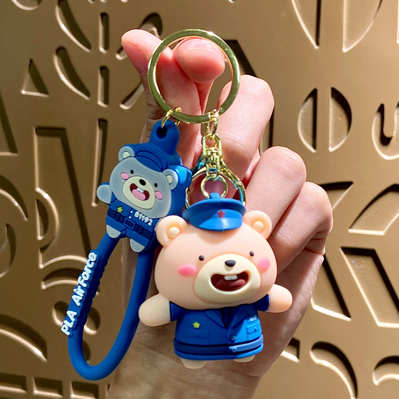 Lovely sea, tierra, aire osos bolsos colgantes llaveros de automóviles colgantes de garras decoraciones tiendas pequeños regalos al por mayor