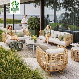 藤编桌椅;藤/竹沙发;户外沙发
