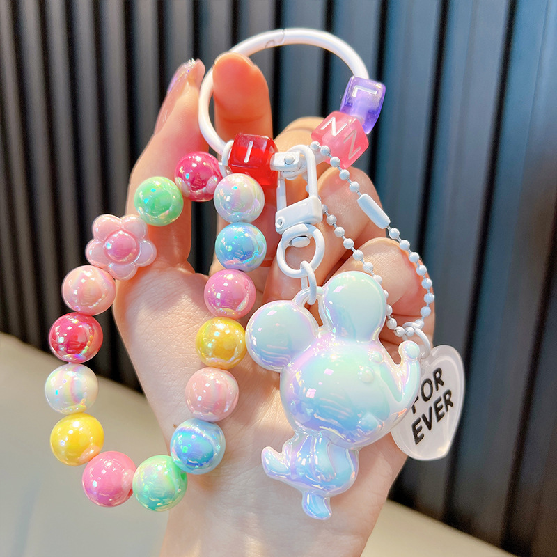 Cuentas de asiento osos colgantes de llaves de bolsos acrílicos exquisitos colgantes de llaves de automóvil colgantes pequeños regalos al por mayor