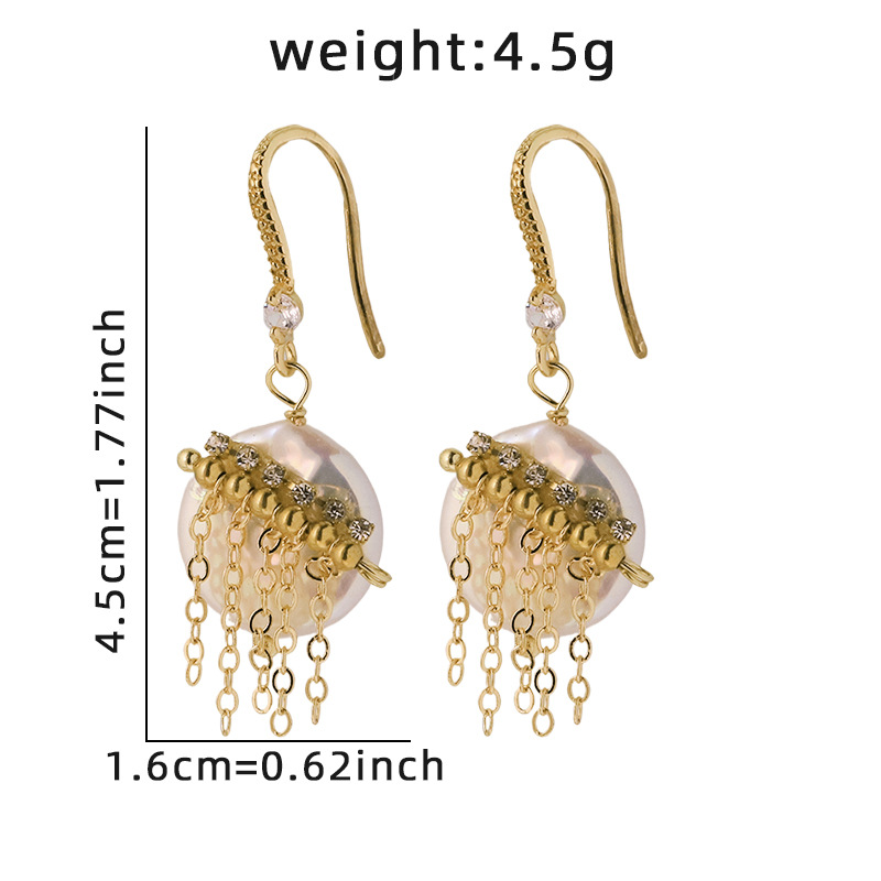 Barroco original perla natural zircon bordilla gancho pendientes de orejas para mujeres retro alta sensación pendientes de orejas versátiles joyas