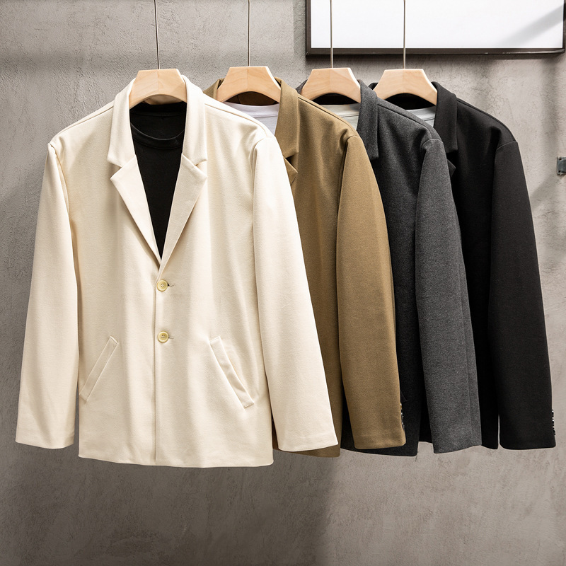 Autumn and Winter woolen suit men's Japanese retro jacket loose bf Korean style trendy Ruan handsome solid color casual suit fashion Autumn and Winter woolen suit men's Japanese retro jacket loose bf Korean style trendy Ruan handsome solid color casual suit fashion