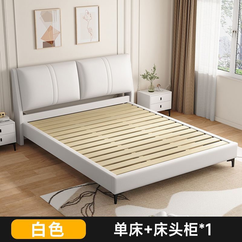 寝室家具セット無垢材ベッドレザーアートベッド大型ウェディングベッドホテル卸売ベッドレンタルルームソフトベッド猫の爪レザーベッド
