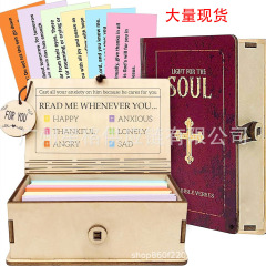 跨境亚马逊Handmade Wooden Bible Verses Box手工木制便签收纳盒
