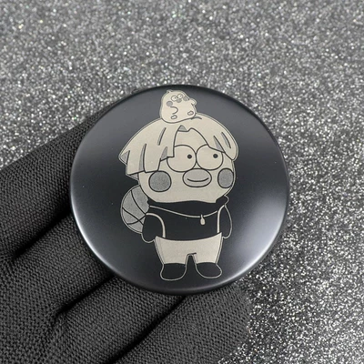 Hub cover Sticker Galaxy Car Sticker Logo - kunkun-style-matte-black-4-pieces