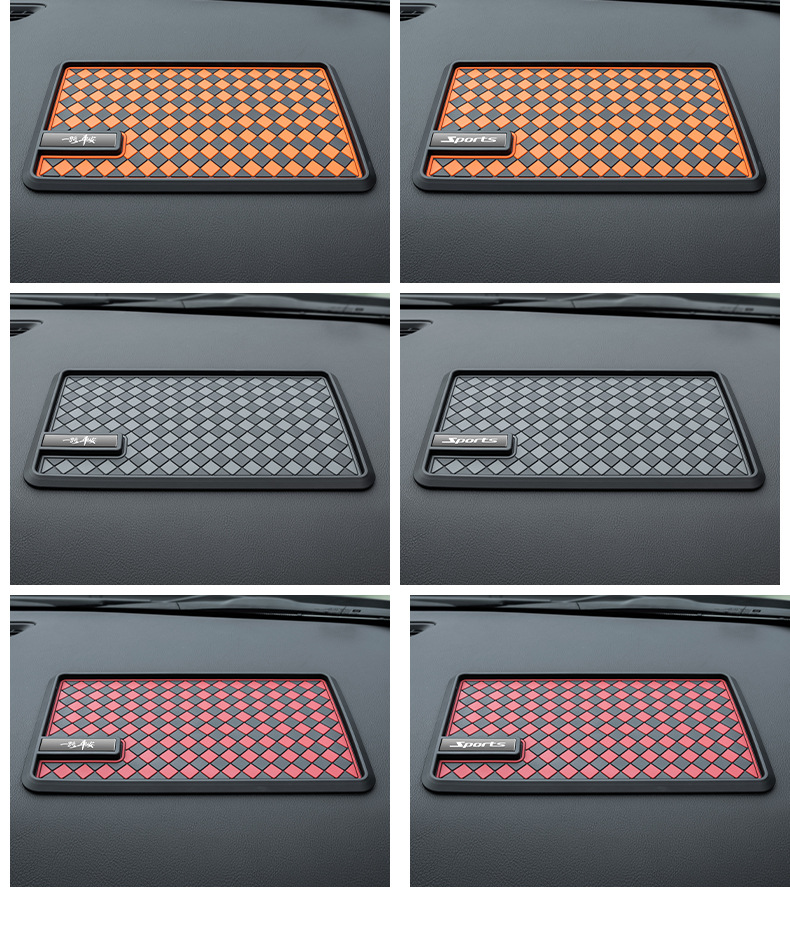 Car multi-functional central control instrument panel car anti-skid pad square diamond check pattern PVC storage pad cross-border