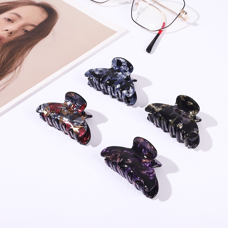 Stylish Leopard Print Plaid Hair Claw Clip For Women Mid Length_voghion.com