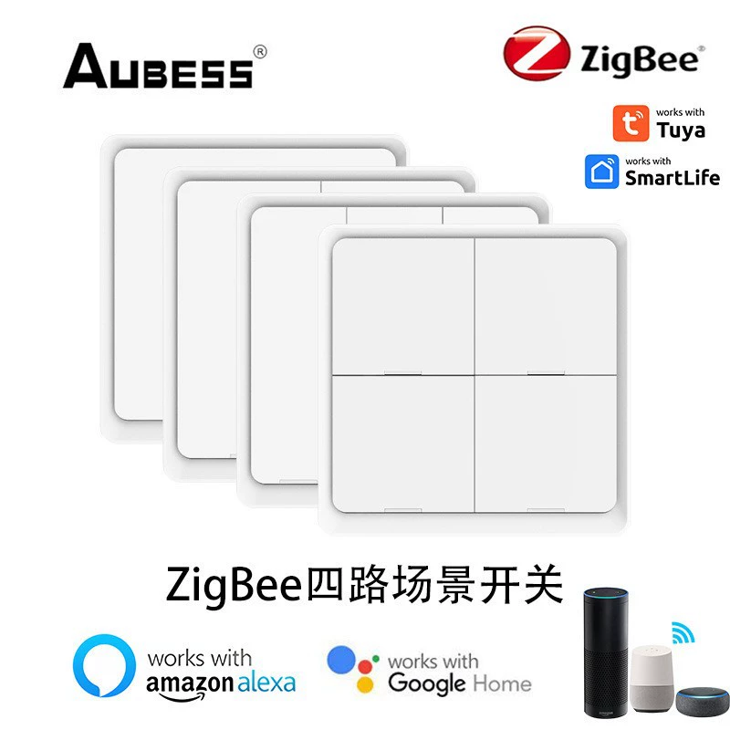 Граффити ZigBee Панельный переключатель Четырехкнопочный переключатель сцены Панель может быть рассчитан на мобильный телефон для управления умным домом