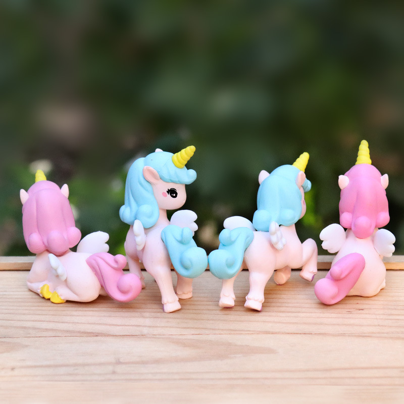 新商品のユニコーンの手作りのかわいい天使のポニーモデルのぬいぐるみの少女の心の人形のケーキの装飾の置物の卸売り