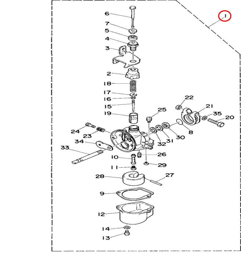1)翟墨DEMONS舷外机船外挂机橡皮艇冲锋舟化油器6A1-14301-03