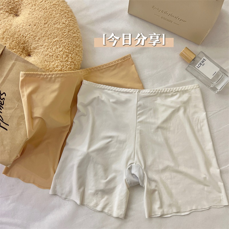 Verano Delgado fresco de seda de hielo sin costuras ligero transpirable anti-exposición diaria básica ropa interior de seguridad para mujeres