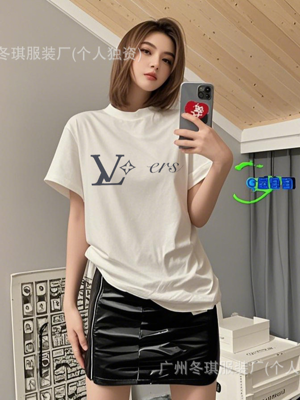 Donkey Home 25 New Castle レタープリント L Home 限定半袖ハイバージョン Tシャツ 男女兼用 トレンドブランド カップル ルーズスタイル|undefined