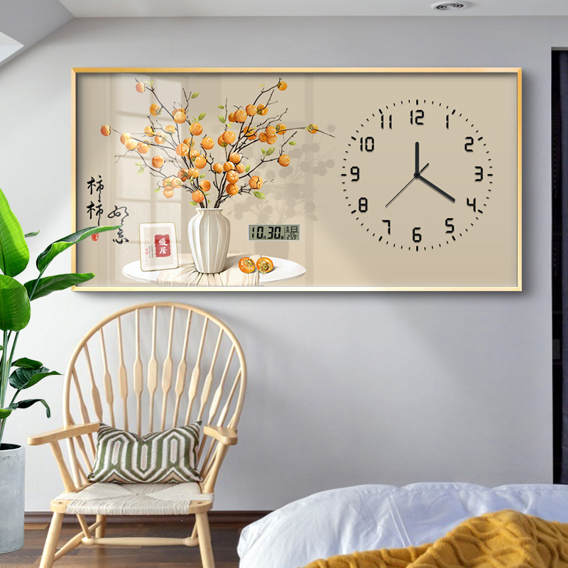 Caja de medidor de electricidad decoración pintura de gran tamaño con reloj calendario perpetuo para niñas que cubren la caja de distribución fuerte y débil pintura colgante del restaurante