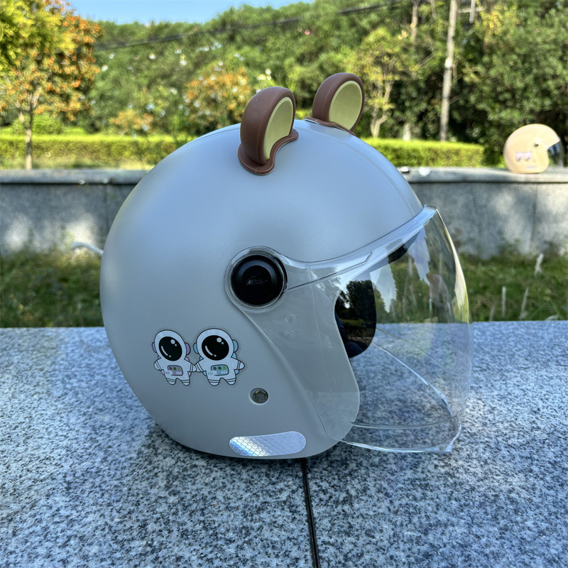 Light gray transparent long mirror no. 13 + brown bear ears