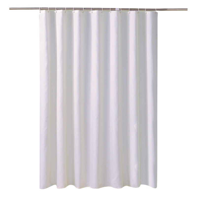 Cross-border shower curtain White thickened non-transparent cloth plain shower curtain polyester hotel waterproof shower curtain wholesale