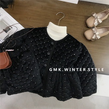 韩版童装秋冬新款小香风时尚亮片丝绒加厚夹棉服外套短裤子潮外贸