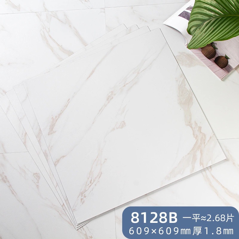 PVC self-adhesive floor tiles for toilets, kitchens, and thickened cement floors—ideal for balconies as well.